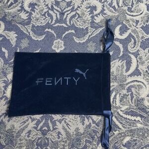 Fenty Puma By Rihanna Black Velour Drawstring Dustbag Travel Bag 9"x12" New